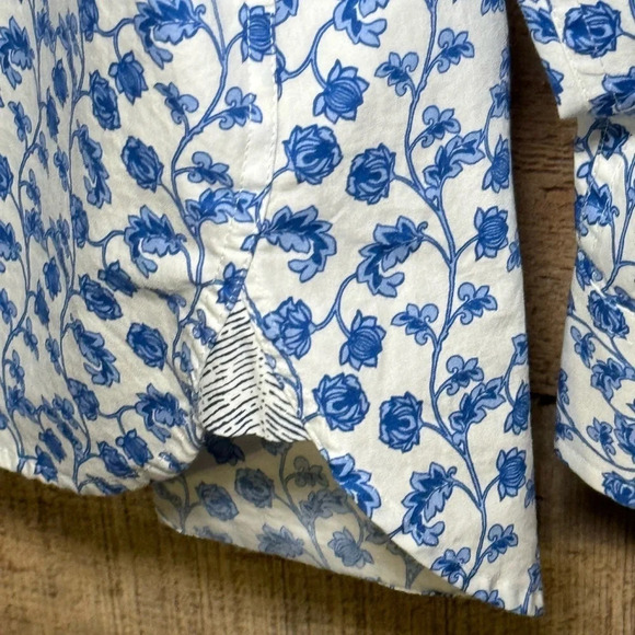 TED BAKER Endurance Button Down Men’s size 16 34/35 Blue Floral Dress Shirt - Picture 7 of 8